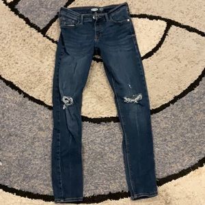 BLUE ROCKSTAR SUPER SKINNY MID-RISE JEANS